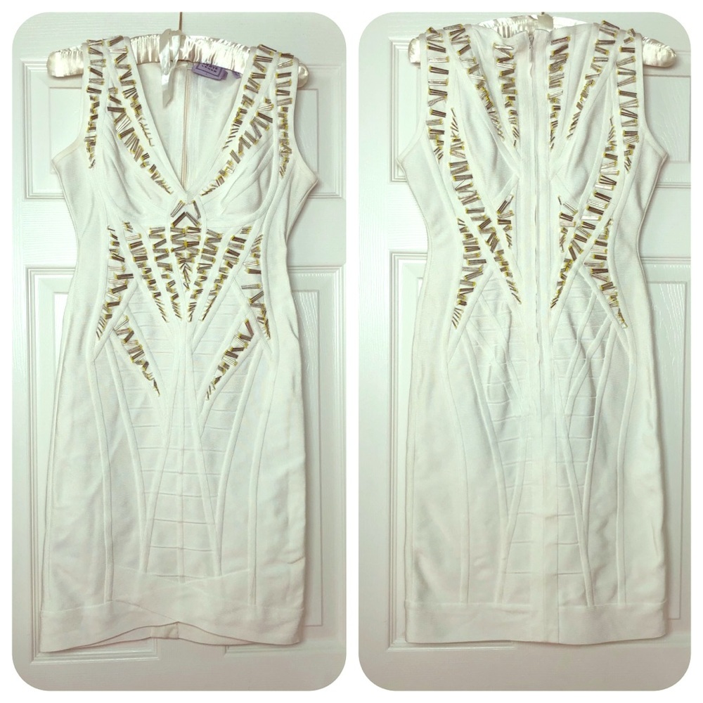 Herve Leger white dress size small - Picture 1 of 8
